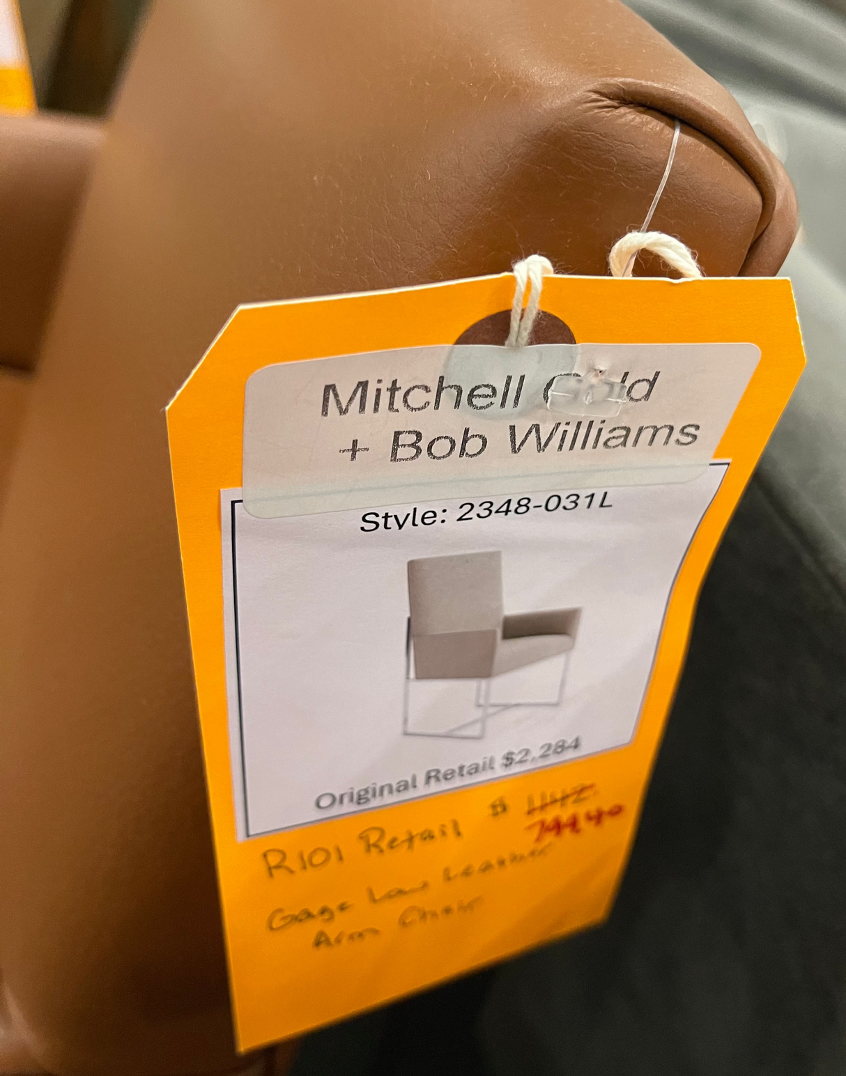 Mitchell Gold + Bob Williams Gage Low leather Armchair