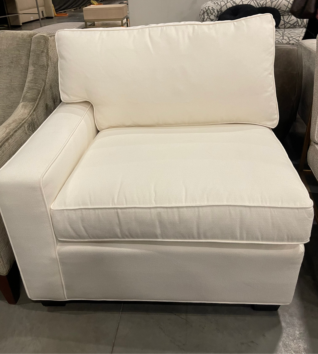 Mitchell Gold + Bob Williams Alex Left Armchair with Sunbrella Performance Basket Weave