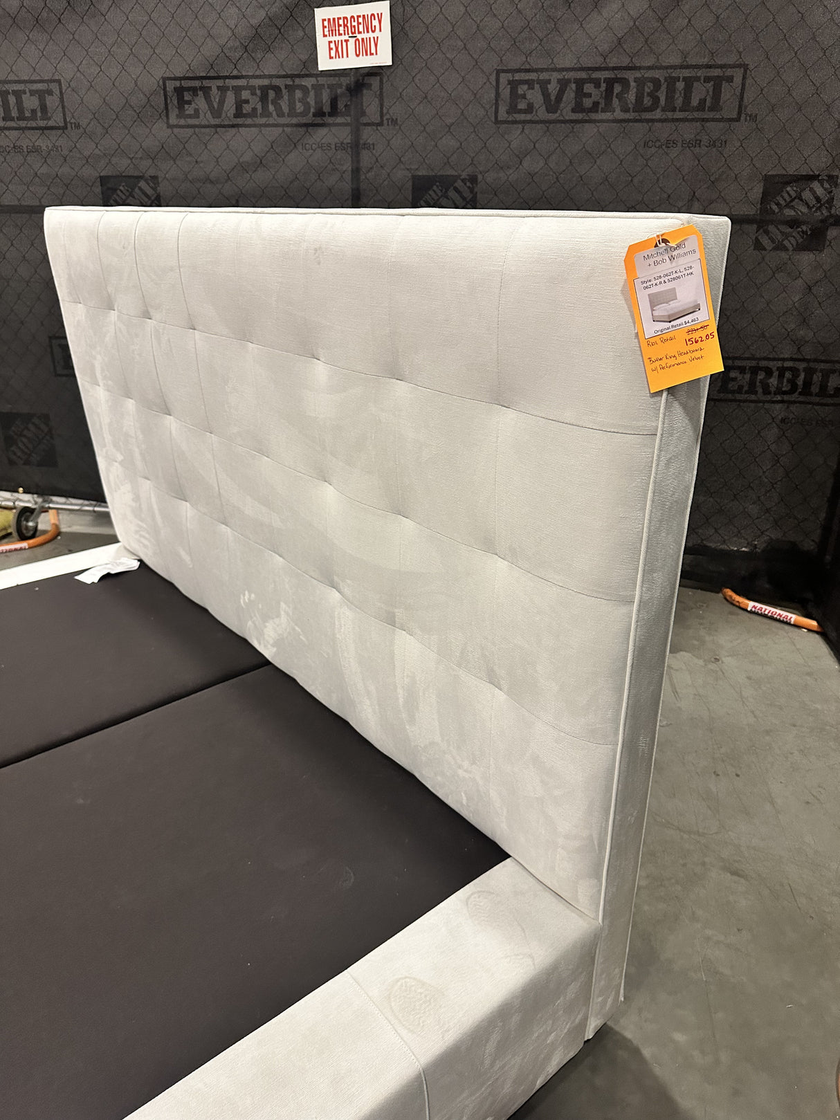 Mitchell Gold + Bob Williams Butler King Headboard w/ Performance Velvet - 65% Off Retail Price