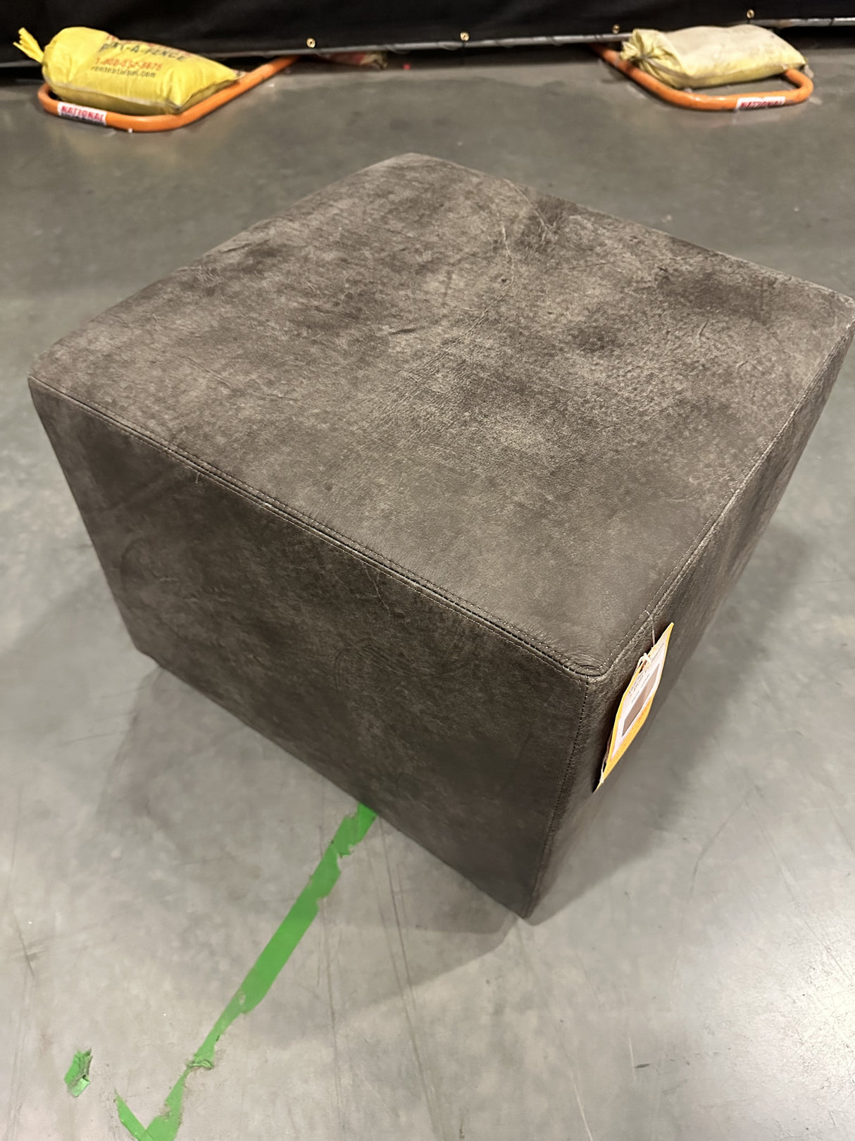 Mitchell Gold + Bob Williams Franny Square Leather Pull-Up Ottoman - 65% Off Retail Price