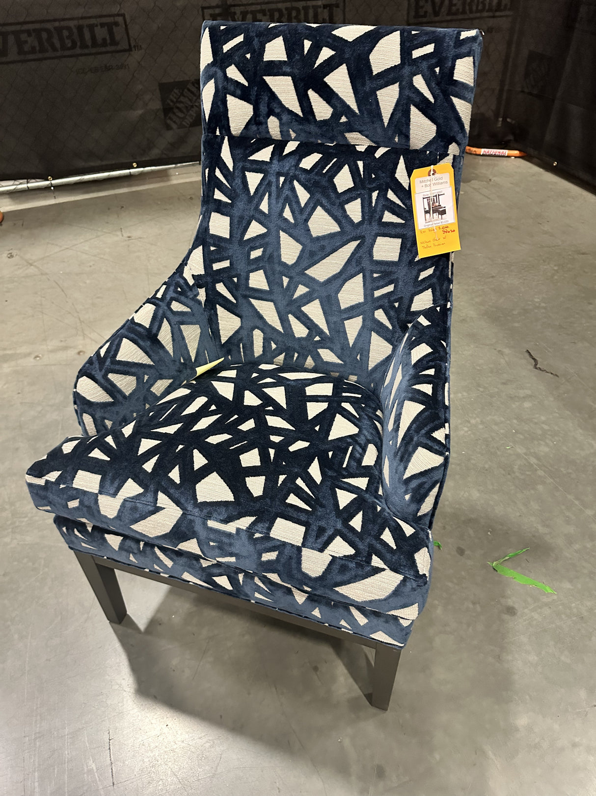 Mitchell Gold + Bob Williams Neilson Chair w/ Tadley Prussian - 65% Off Retail Price