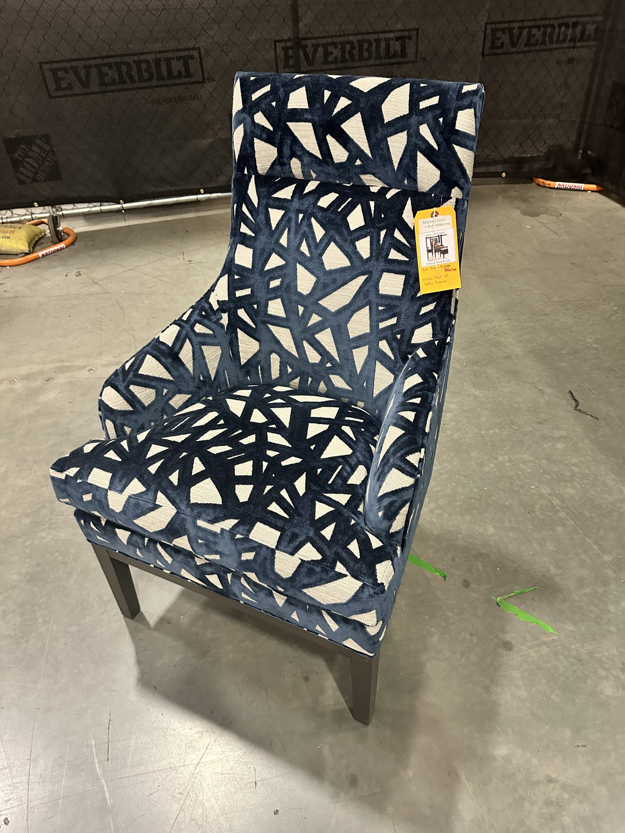 Mitchell Gold + Bob Williams Neilson Chair w/ Tadley Prussian - 65% Off Retail Price