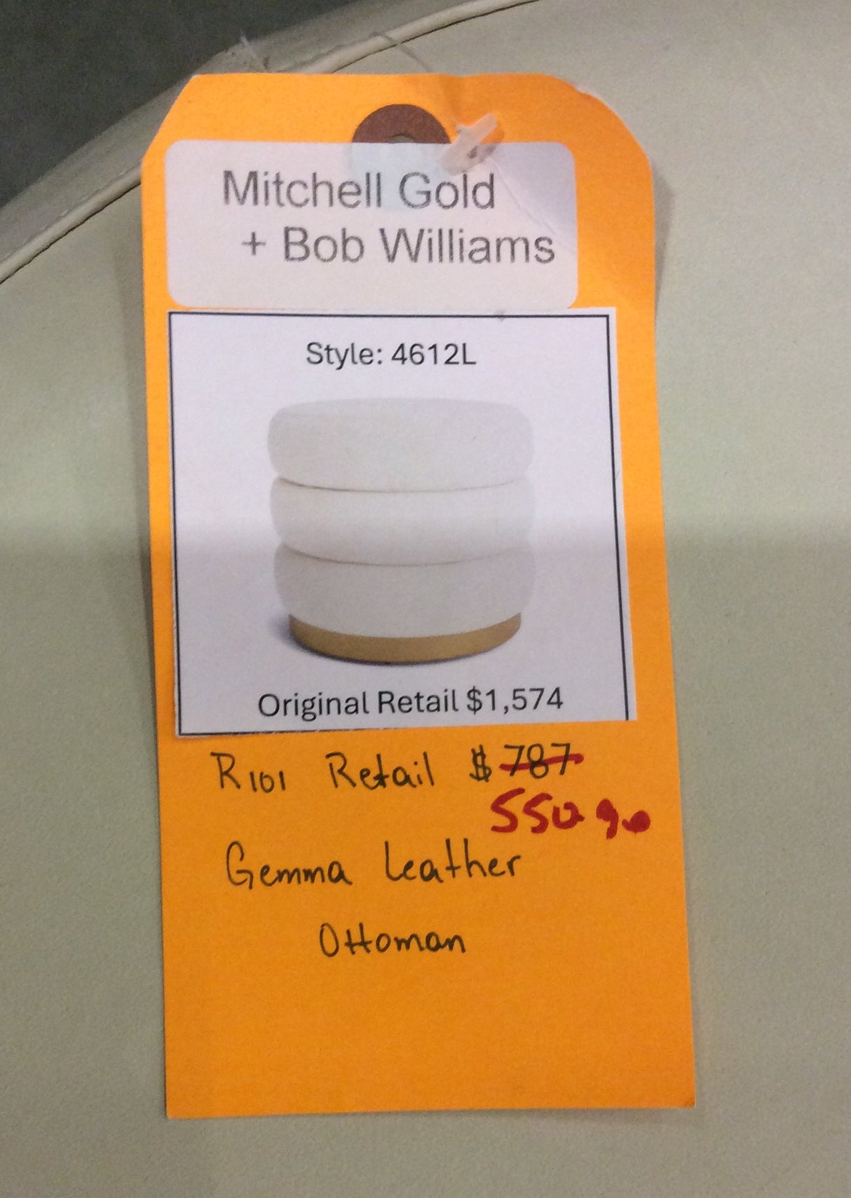 Mitchell Gold + Bob Williams Gemma Leather Ottoman