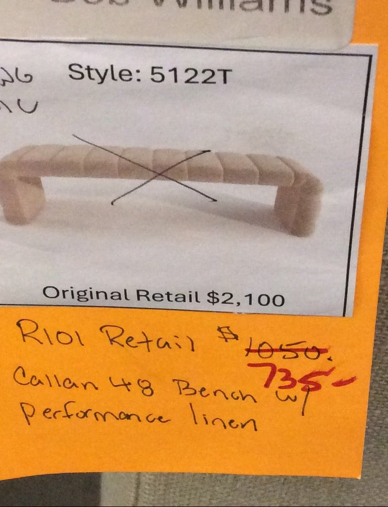 Mitchell Gold + Bob Williams Callan 48 Bench Performance Linen