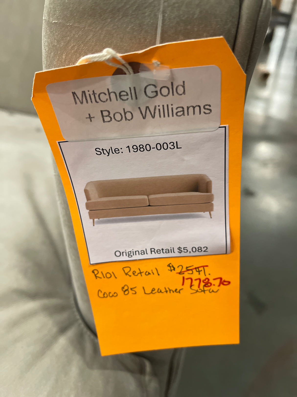 Mitchell Gold + Bob Williams Coco 85 Leather Sofa