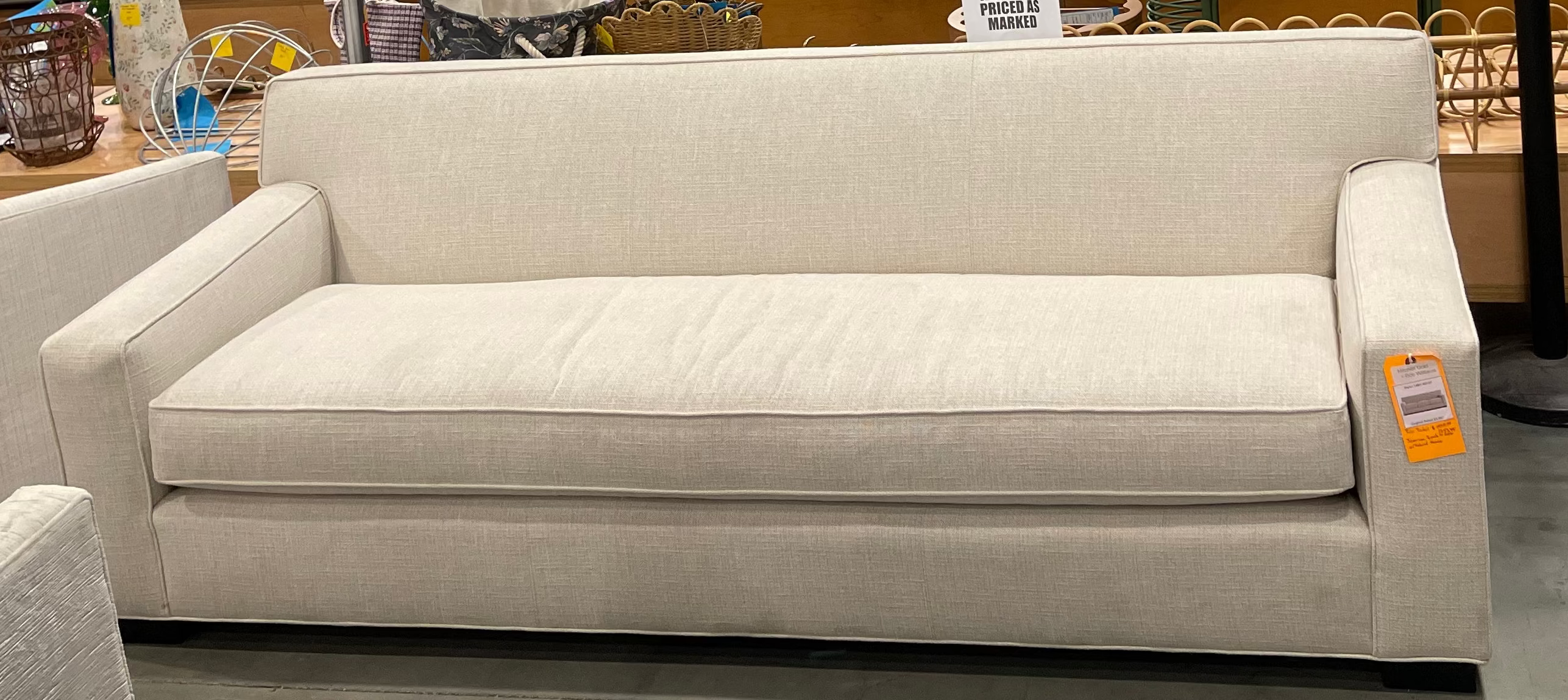 Mitchell Gold + Bob Williams Jean-Luc Bench 90 Sofa with Textured Weave