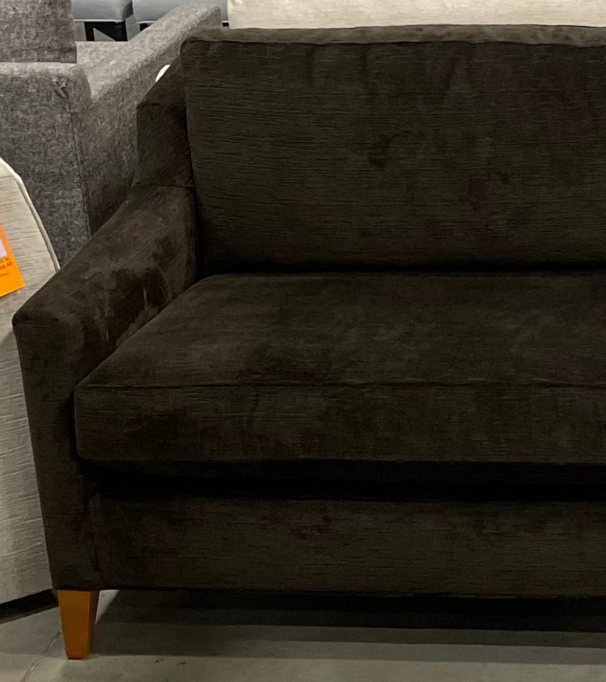 Mitchell Gold + Bob Williams Gigi No Skirt 95 Sofa with Performance Vintage Velvet