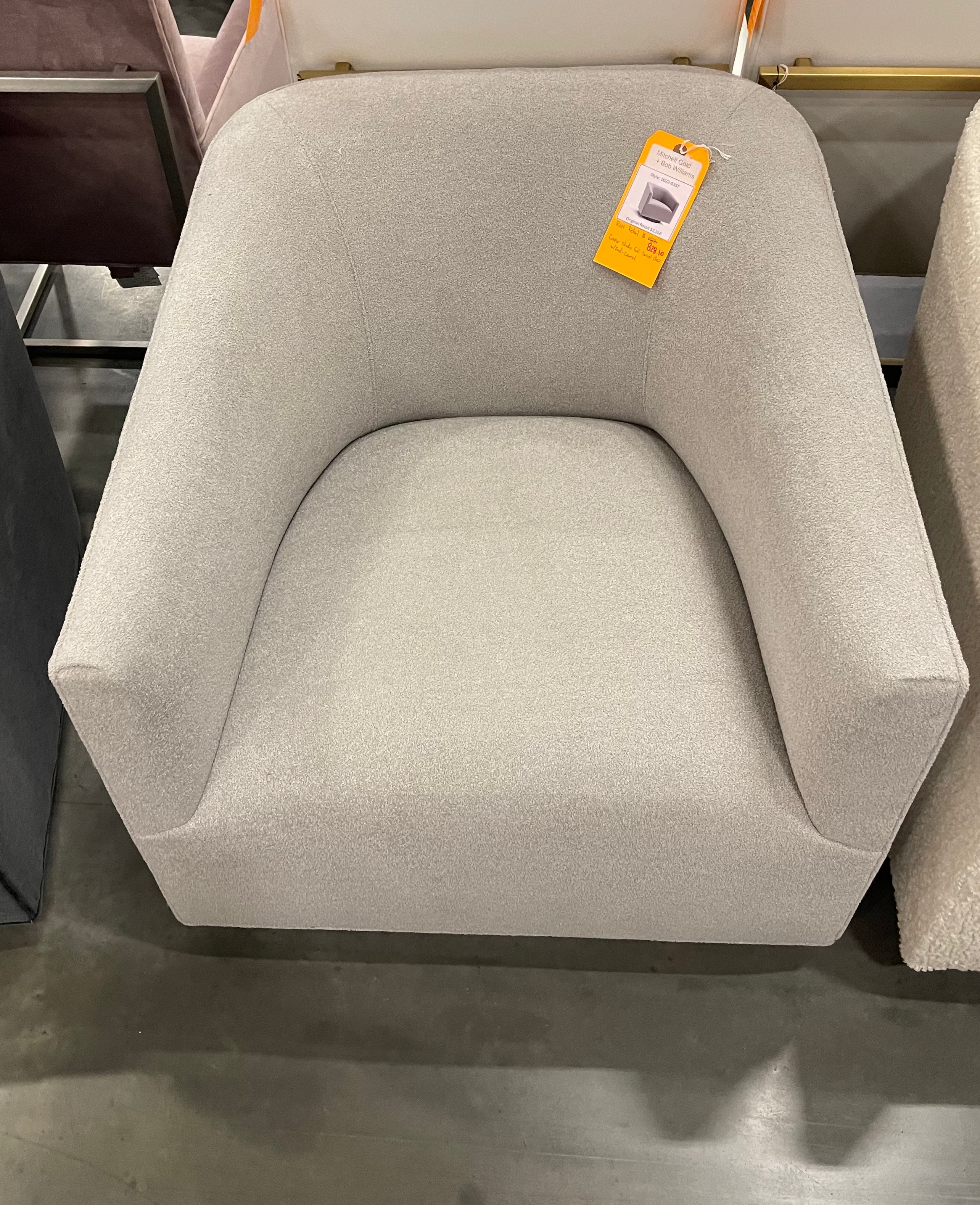 Mitchell Gold + Bob Williams Cooper Studio Full Swivel Chair with Ford Camel