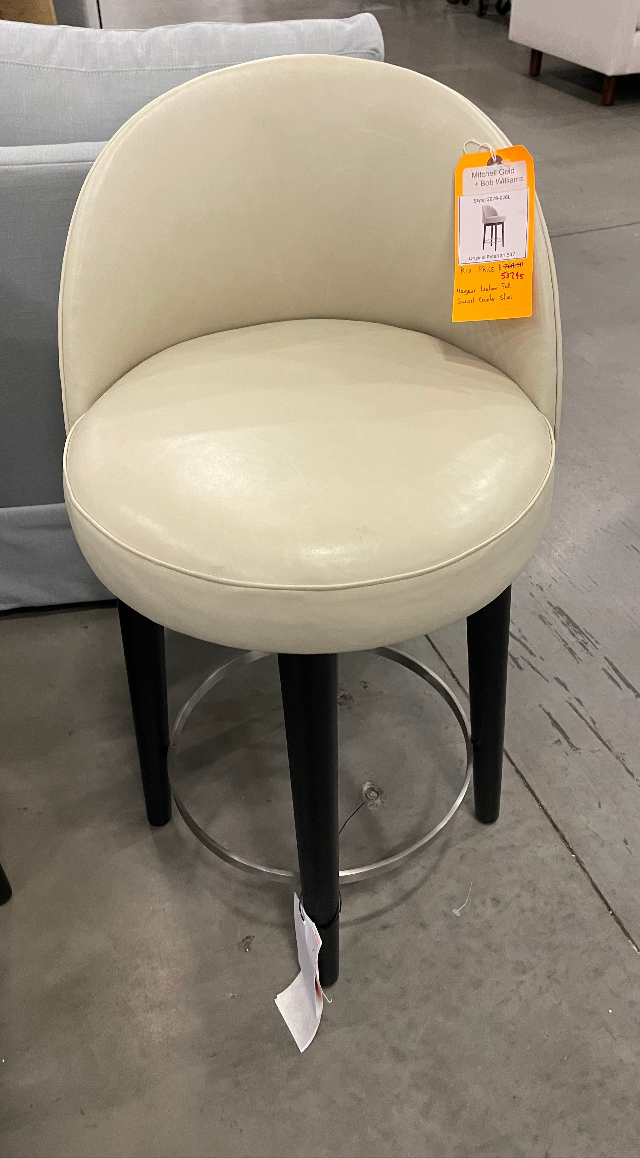 Mitchell Gold + Bob Williams Margaux Leather Full Swivel Counter Stool