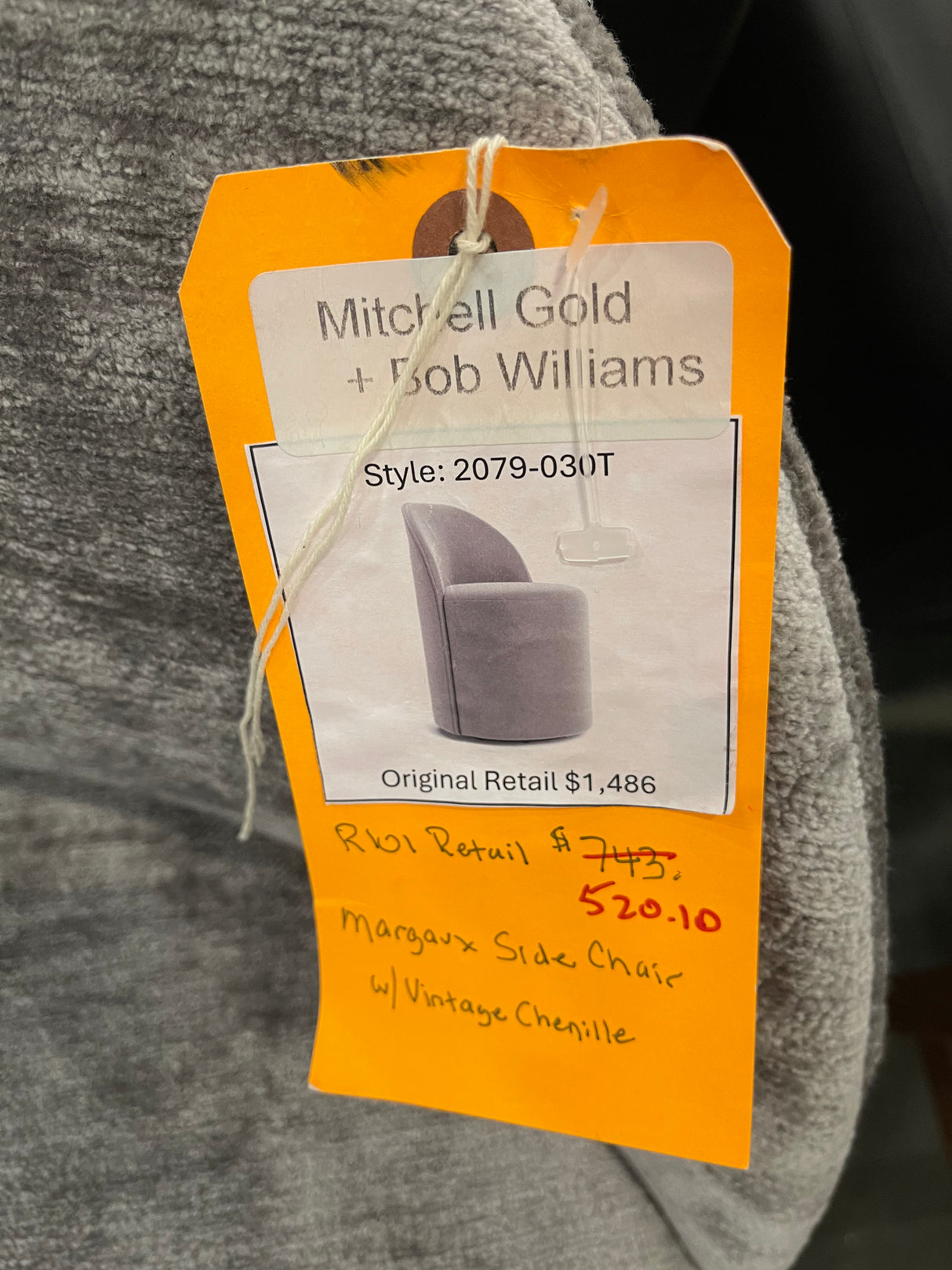 Mitchell Gold + Bob Williams Margaux Side Chair with Vintage Chenille