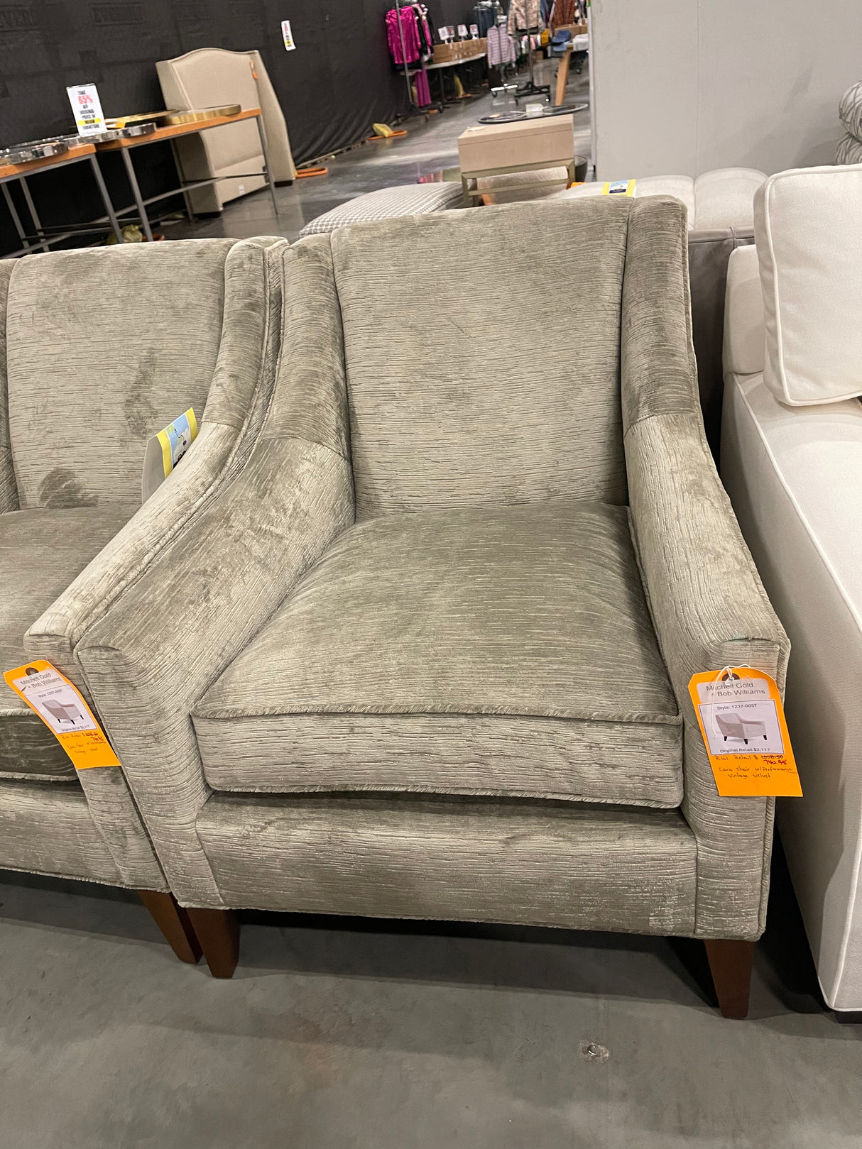 Mitchell Gold + Bob Williams Cara Chair with Performance Vintage Velvet