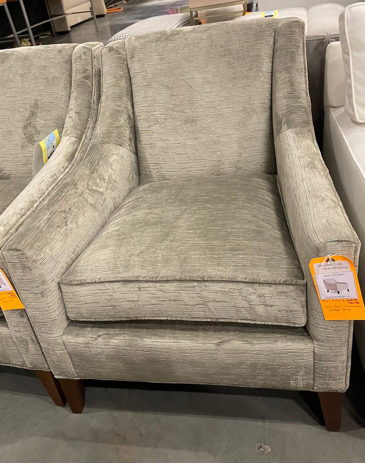 Mitchell Gold + Bob Williams Cara Chair with Performance Vintage Velvet