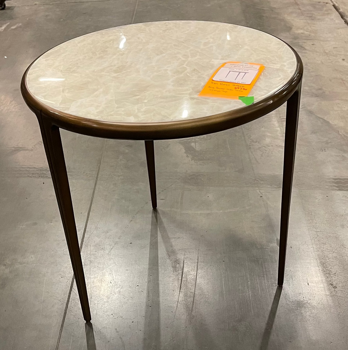 Mitchell Gold + Bob Williams Aria Pewter Side Table with Onyx Top