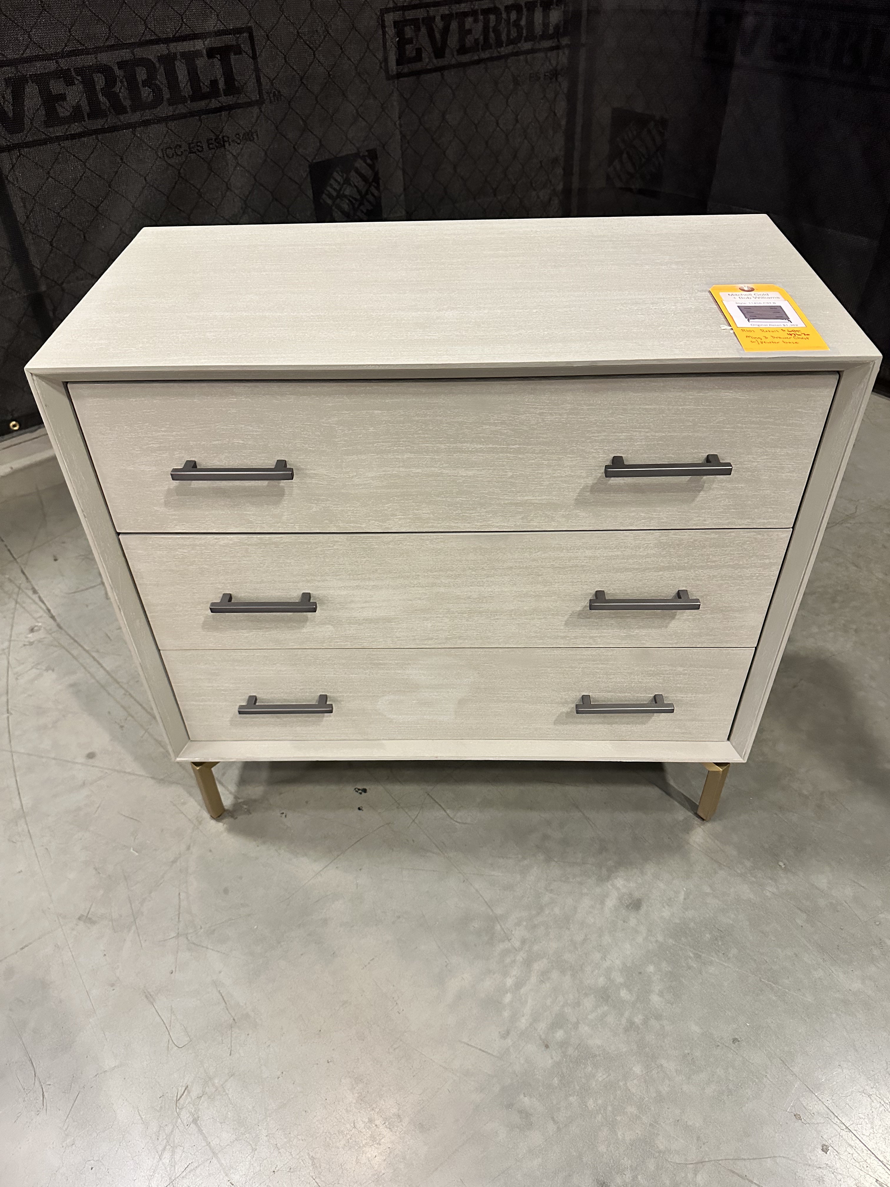 Mitchell Gold + Bob Williams Ming 3 Drawer Chest w/ Pewter Base - 65% Off Retail Price
