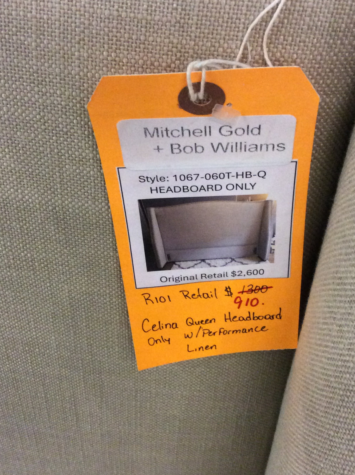 Mitchell Gold + Bob Williams Celina Queen Headboard Only with Performance Linen